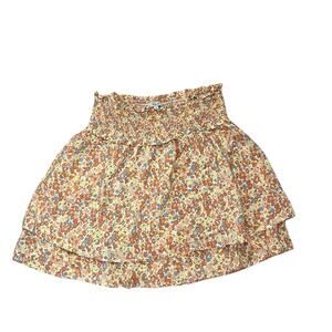 Rails Addison Peach Blue Wildflower Floral Smocked Mini Skirt Size M
